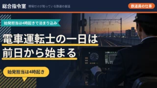 電車運転士の一日は前日から始まる。始発担当は4時起きで泊まり込み